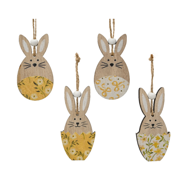 Coniglietto in Legno Pendente
