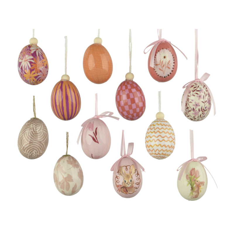 Ovetto Pendente Fantasia Rosa