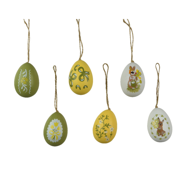 Ovetti Pendenti Gialli e Verdi (6 Pezzi)