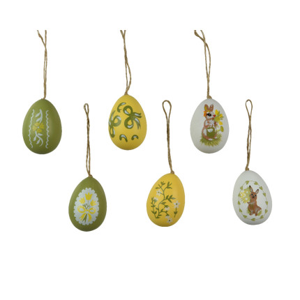 Ovetti Pendenti Gialli e Verdi (6 Pezzi)