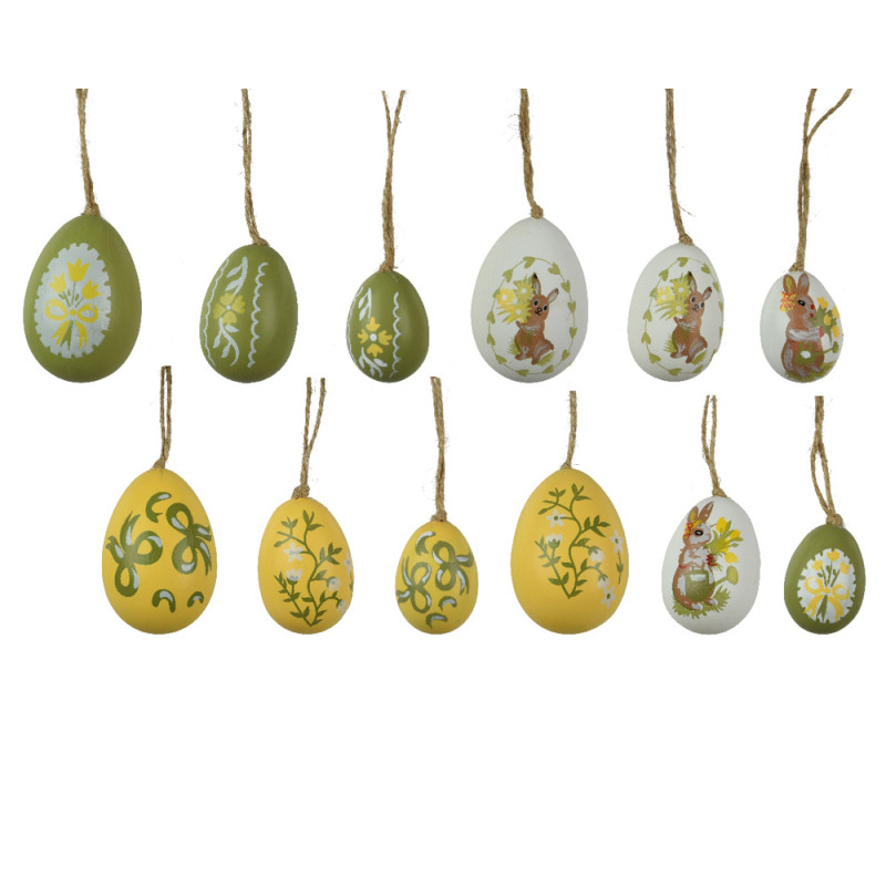 Ovetti Pendenti Gialli e Verdi (12 Pezzi)