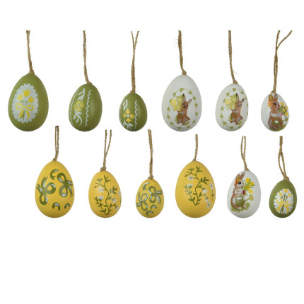 Ovetti Pendenti Gialli e Verdi (12 Pezzi)