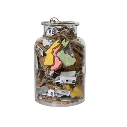 Coniglietto in Legno Colorato Pendente