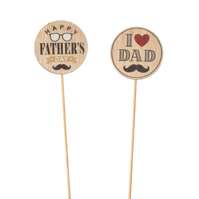 Pick in Legno Festa del Papà (12 Pezzi)