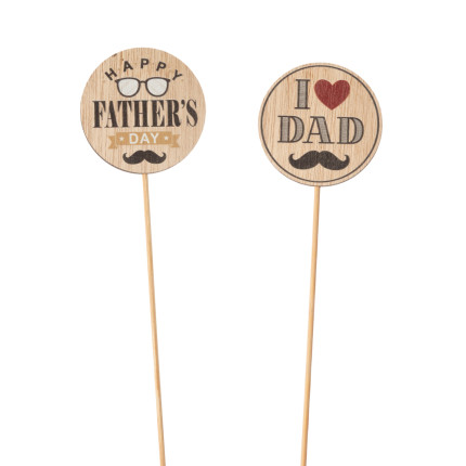 Pick in Legno Festa del Papà (12 Pezzi)