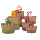 Borsa in Vimini con Righe Colorate