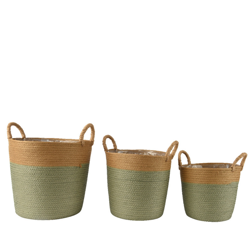 Cesto Verde e Naturale in Corda