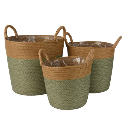 Cesto Verde e Naturale in Corda