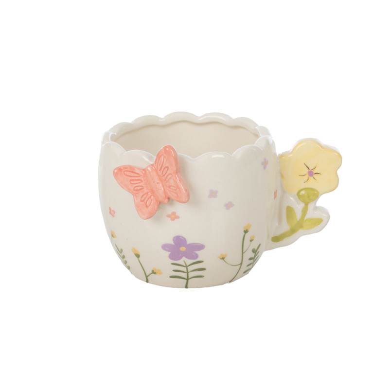 Tazza Farfalla in Ceramica con Manico Fiore