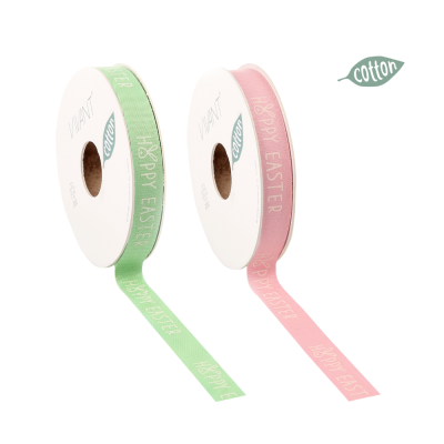 Nastro Cotone Scritta Happy Easter