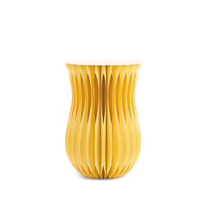 Tavolino in Carta Plissé con Top Giallo