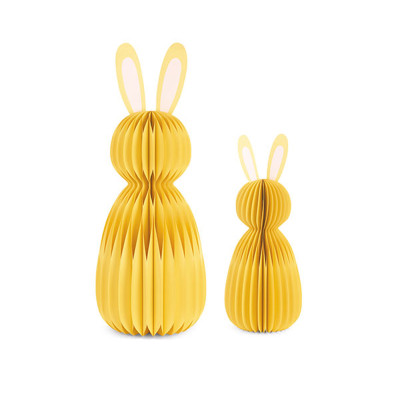 Coniglietto Decorativo Giallo in Carta Plissé