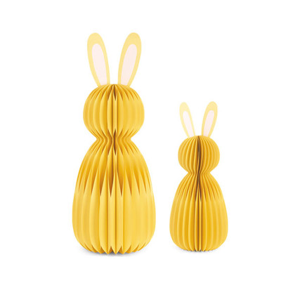 Coniglietto Decorativo Giallo in Carta Plissé