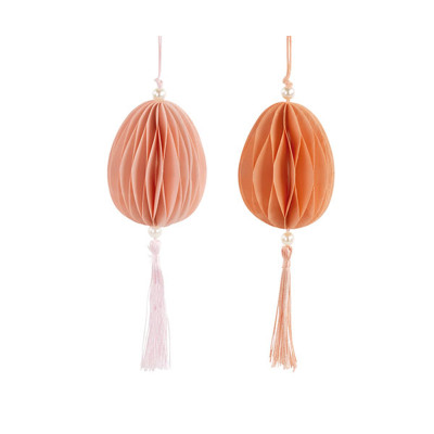 Ovetto in Carta Plissé Rosa Con Nappa