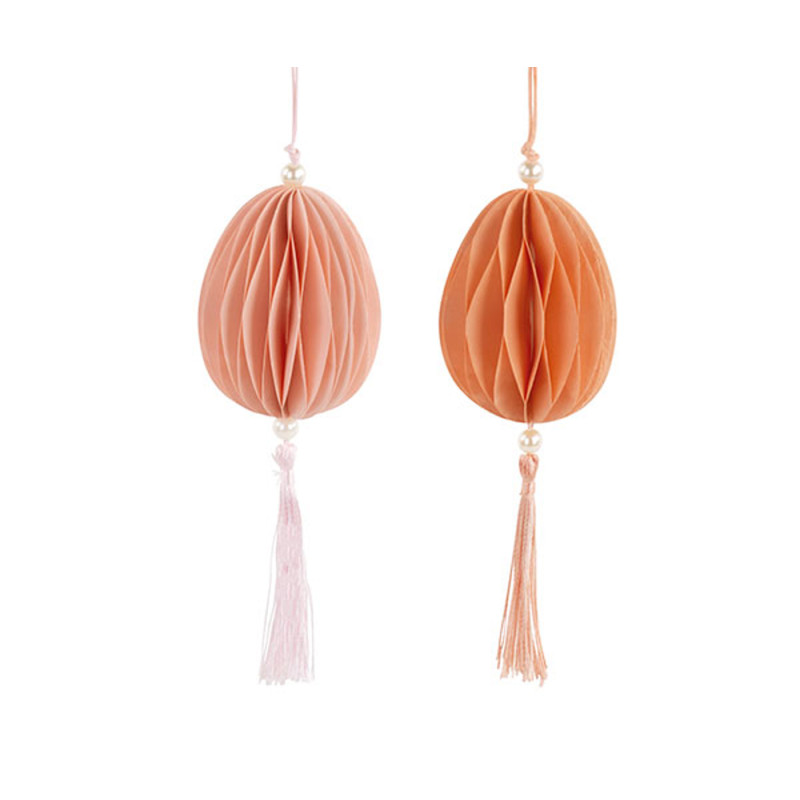 Ovetto in Carta Plissé Rosa Con Nappa