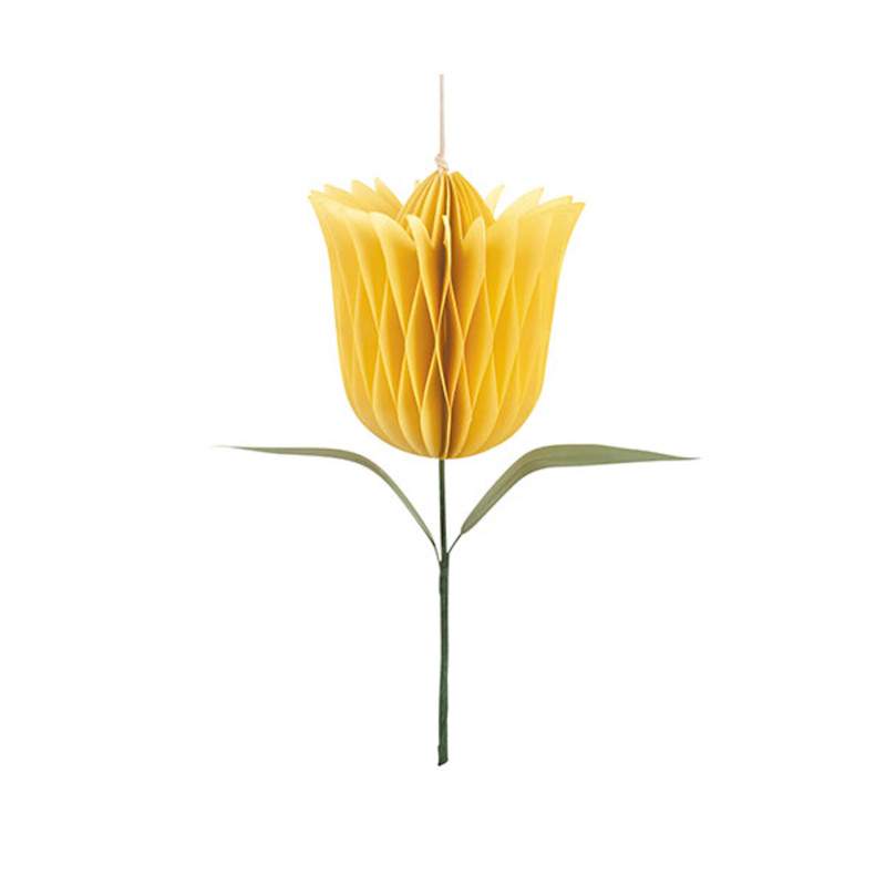 Tulipano Giallo in Carta Plissé