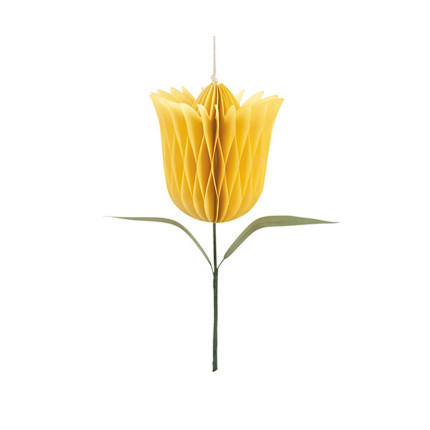 Tulipano Giallo in Carta Plissé