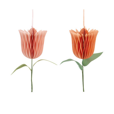 Tulipano Rosa in Carta Plissé