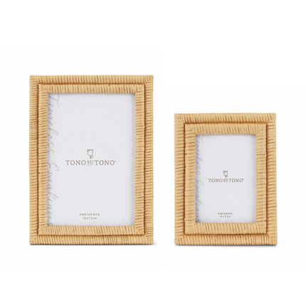 Portafoto in Rattan Beige