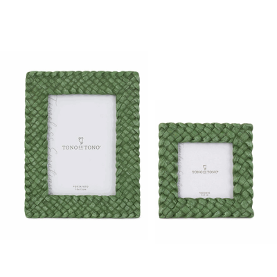 Portafoto Rattan Verde