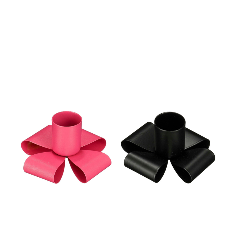 Porta Candela Fiocco in Metallo