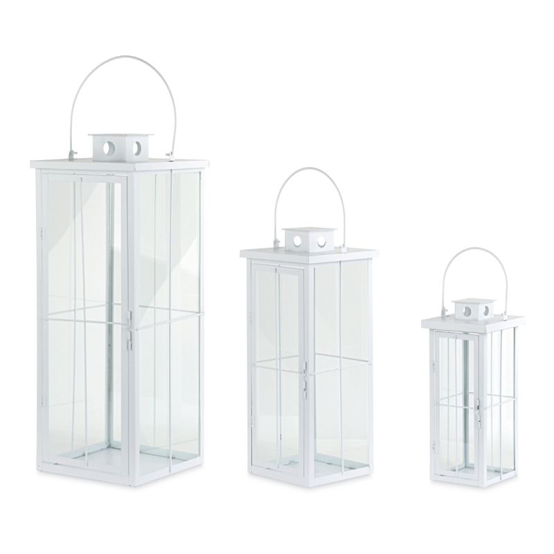 Lanterna in Metallo Bianca