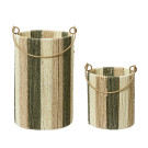 Lanterna in Corda Verde con Vaso in Vetro