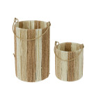 Lanterna in Corda Marrone con Vaso in Vetro