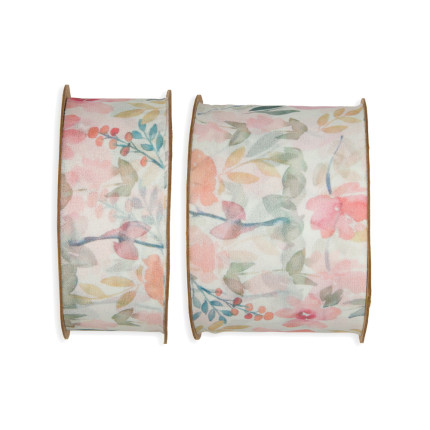 Nastro Tessuto Chiffon A Fiori