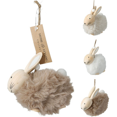 Coniglio Pendente Peluche e Legno