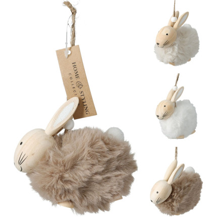 Coniglio Pendente Peluche e Legno