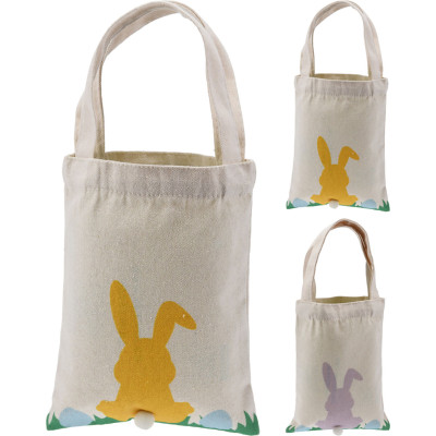 Tote Bag Coniglietto in Cotone e Lino