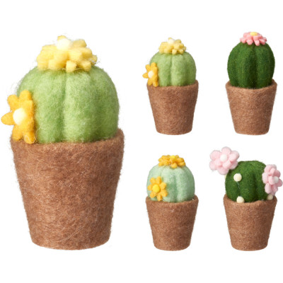 Vaso con Cactus in Feltro