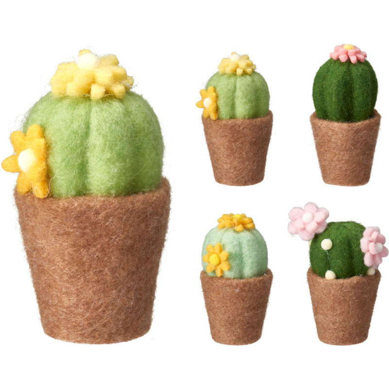 Vaso con Cactus in Feltro