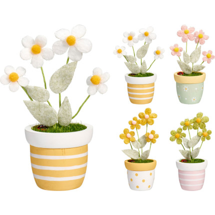 Vaso con Fiori in Feltro