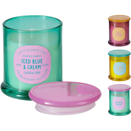 Candela in Vaso Con Coperchio Multicolor