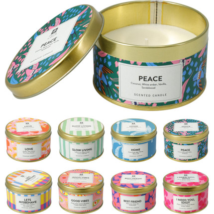 Candela in Barattolo di Latta Oro