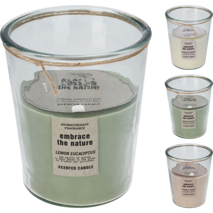 Vaso in Vetro con Candela