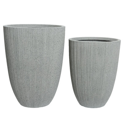 Vaso Rigato in Plastica per Esterno