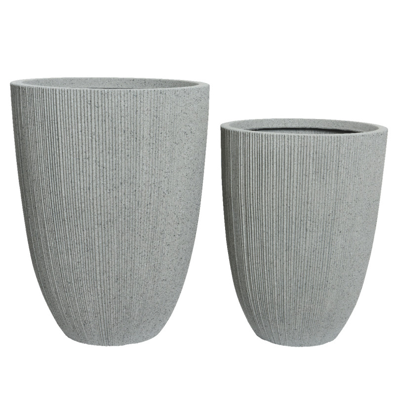 Vaso Rigato in Plastica per Esterno