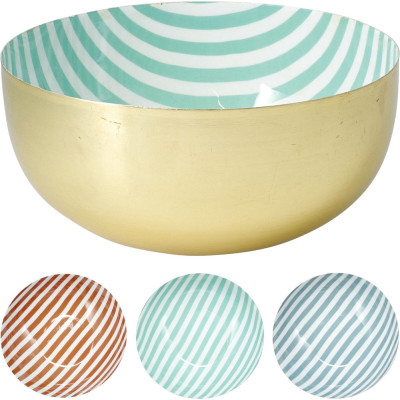 Bowl Metal Oro Righe Colorate