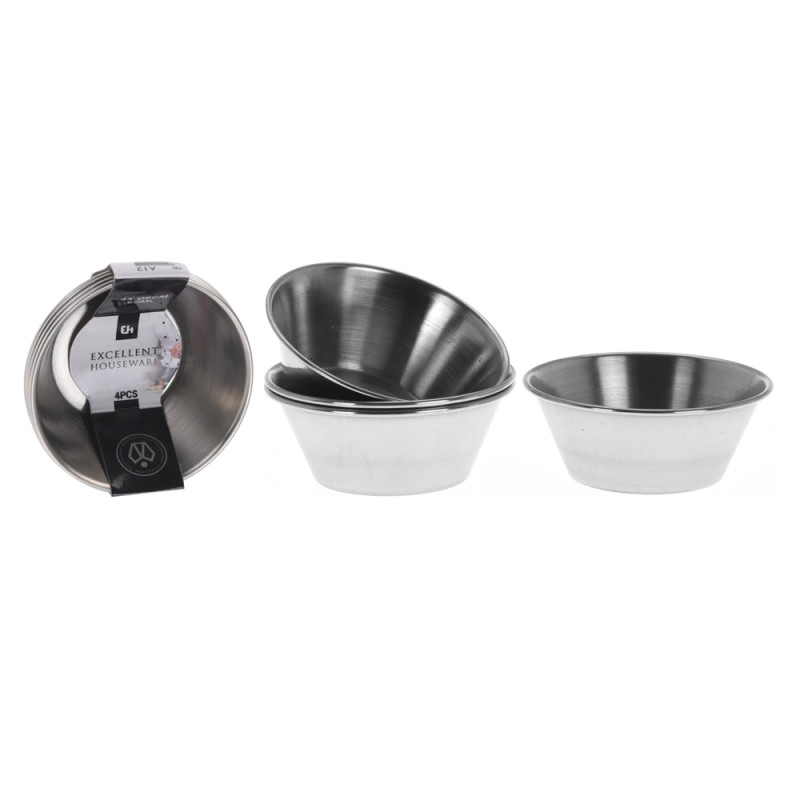 Ciotoline in Acciaio Inox 50ml (4 Pezzi)