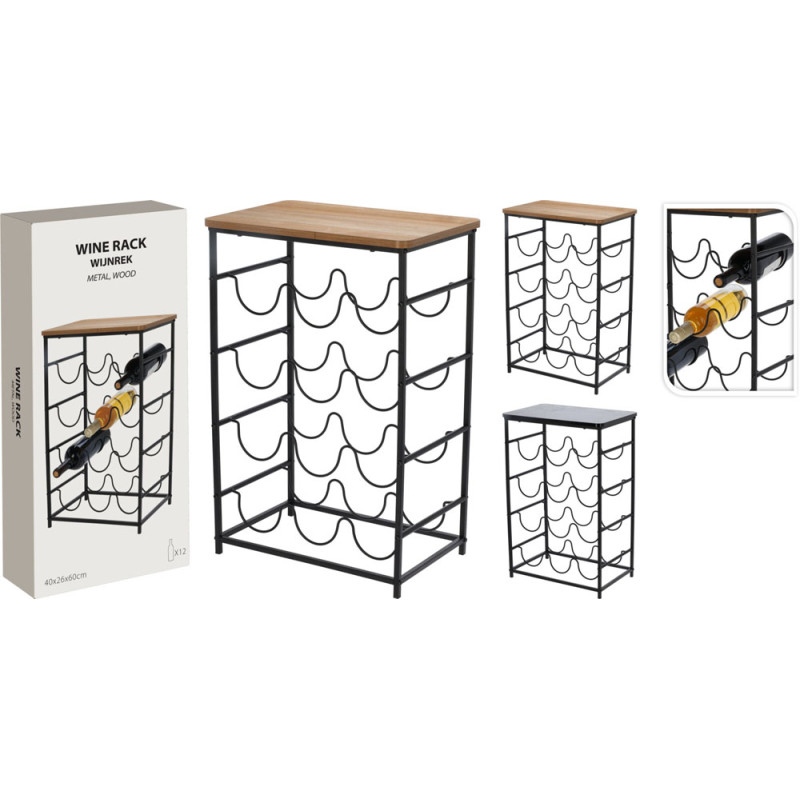 Portabottiglie in Legno e Metallo