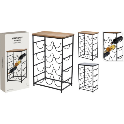 Portabottiglie in Legno e Metallo