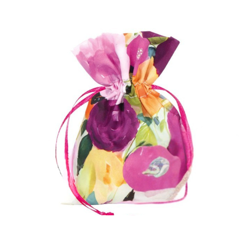 Sacchettino Portaconfetti Acquerello con Cordini Fucsia