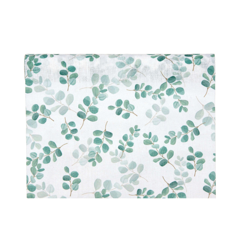 Runner in Tessuto con Foglie di Eucalipto