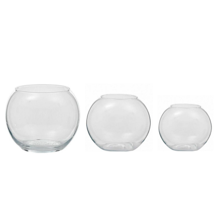 Vaso bowl in vetro trasparente