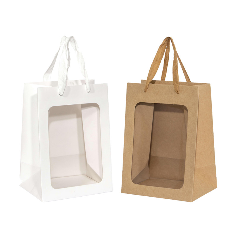 Sacchetto con Finestra e Manico in Tessuto