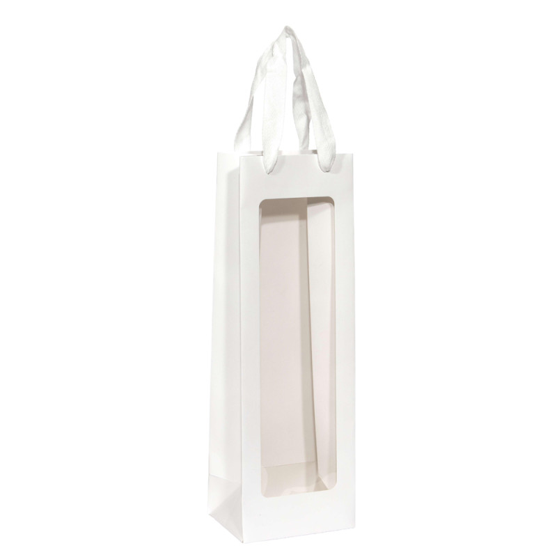 Sacchetto Porta Bottiglia con Finestra Bianco