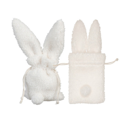 Sacchettino Peluche Con Orecchie Coniglio